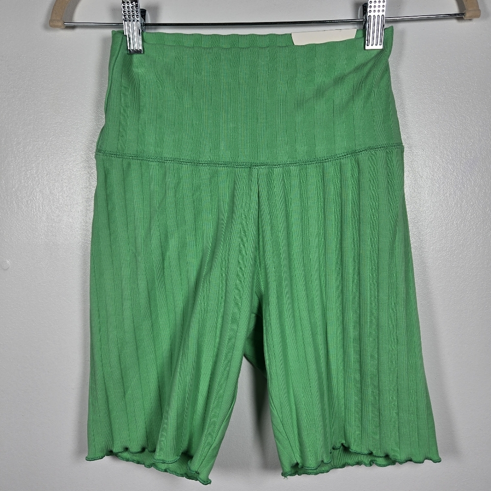 NEW Aerie Offline OG Bike Shorts High Rise Ribbed Kelly Green Size Small